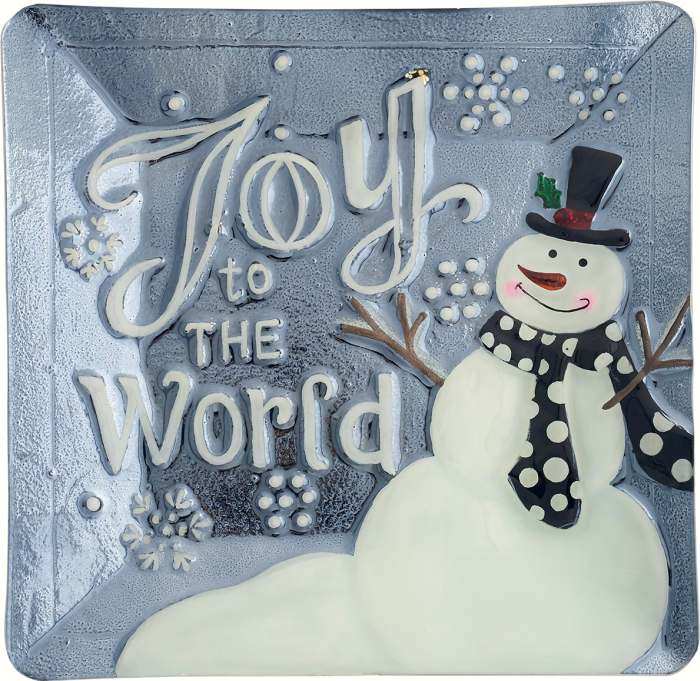 Christmas Platter Joy To The World Square 12.5